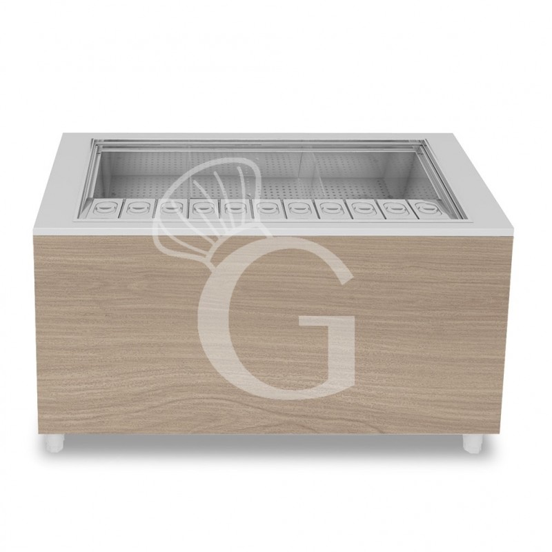 Barra para cócteles sobre ruedas con frontal de melamina L 1500 x P 682 x H 950 mm