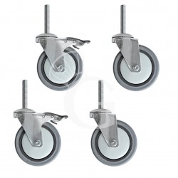 Kit 4 ruedas para mesas simples , de las cuales 2 con freno