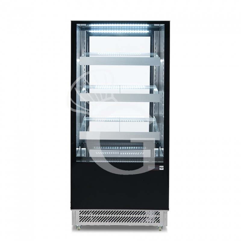 Vitrina Refrigerada Ventilada con 3 estantes 350 LT +2°C/+8°C  4 lados de cristal