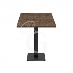 Mesa cuadrada sobre de HPL y base de acero inox pintado L800 x P 800 x H 730 mm