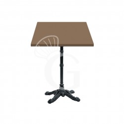 Mesa cuadrada de laminado HPL y base de hierro fundido pintado - L700xP700x H720 mm