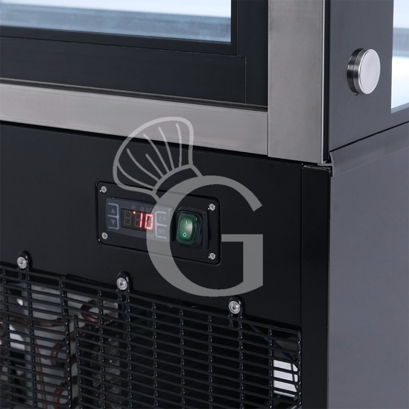 Vitrina Refrigerada Ventilada  300 LT +2°C/+8°C  4 lados de cristal