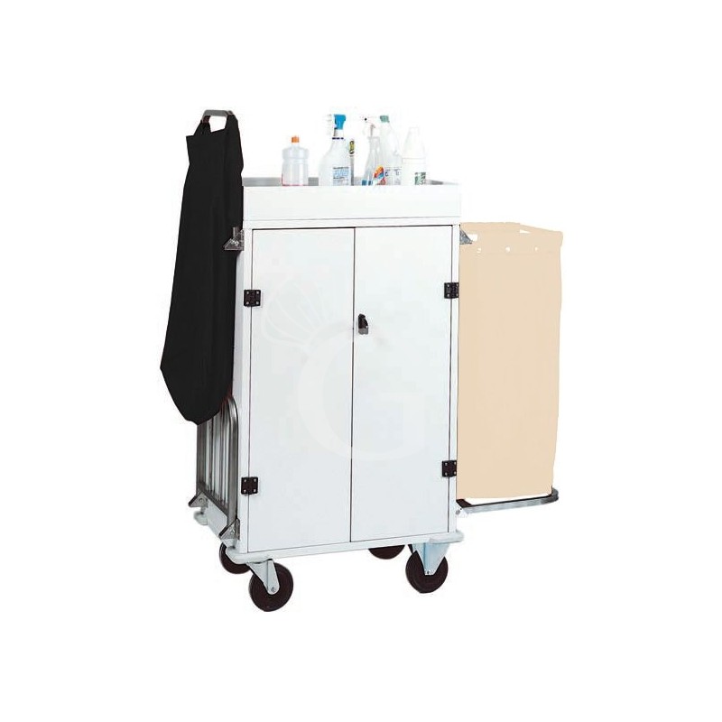 Carro de lavandería de chapa barnizada - L 800 mm x P 500 mm x A 1580 mm