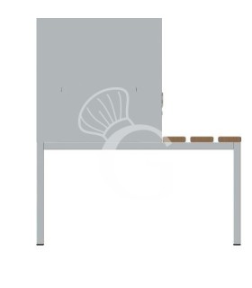 Banco de madera con estructura de acero, 2 plazas, 690 x 815 x 430 mm