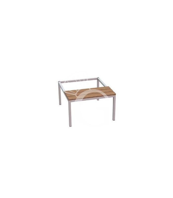 Banco de madera con estructura de acero, 2 plazas, 690 x 815 x 430 mm