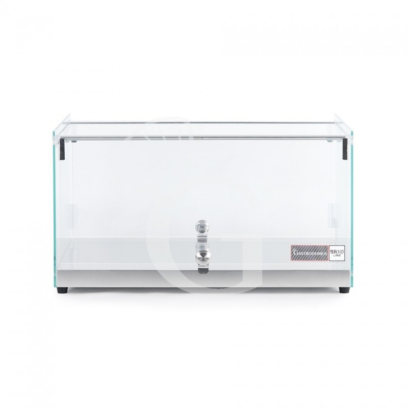 Vitrina bar neutra para bollería de cristal y base de inox L 555 mm x P 360 mm x H 300 mm