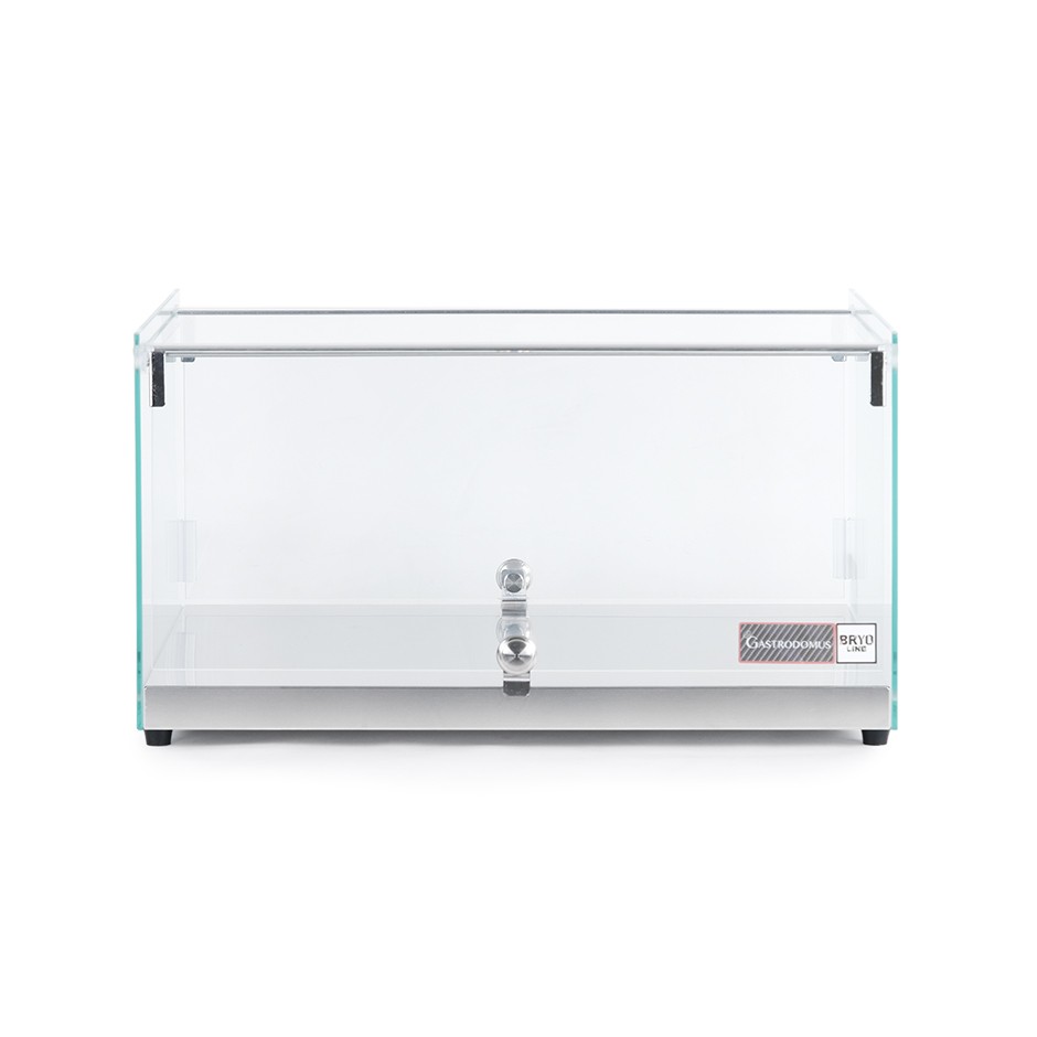 Vitrina bar neutra para bollería de cristal y base de inox L 555 mm x P 360 mm x H 300 mm