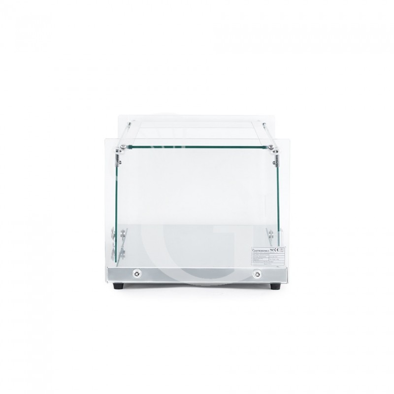 Vitrina bar neutra para bollería de cristal y base de inox L 555 mm x P 360 mm x H 300 mm