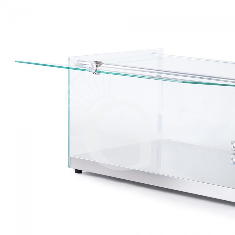 Vitrina bar neutra para bollería de cristal y base de inox L 555 mm x P 360 mm x H 300 mm