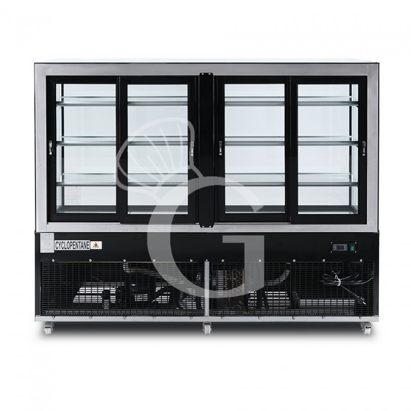 Vitrina Refrigerada Ventilada  810 LT +2°C/+8°C  4 lados de cristal