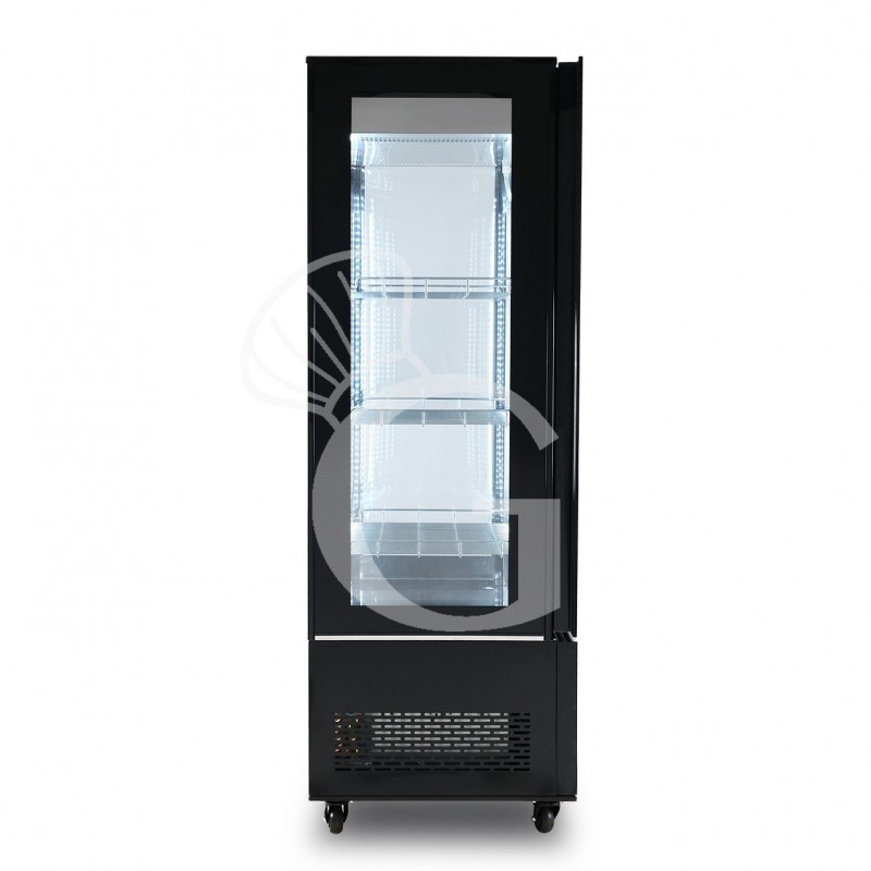 Armario expositor refrigerado ventilado, color negro, 400 LT, temperatura -13 °C/-22 °C, clase energética B