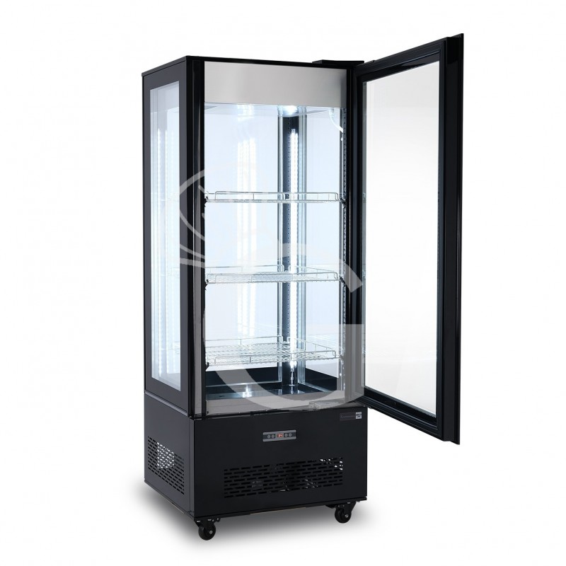 Armario expositor refrigerado ventilado, color negro, 400 LT, temperatura -13 °C/-22 °C, clase energética B