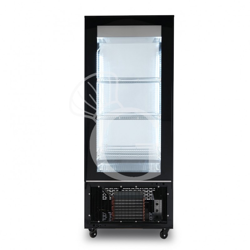 Armario expositor refrigerado ventilado, color negro, 400 LT, temperatura -13 °C/-22 °C, clase energética B