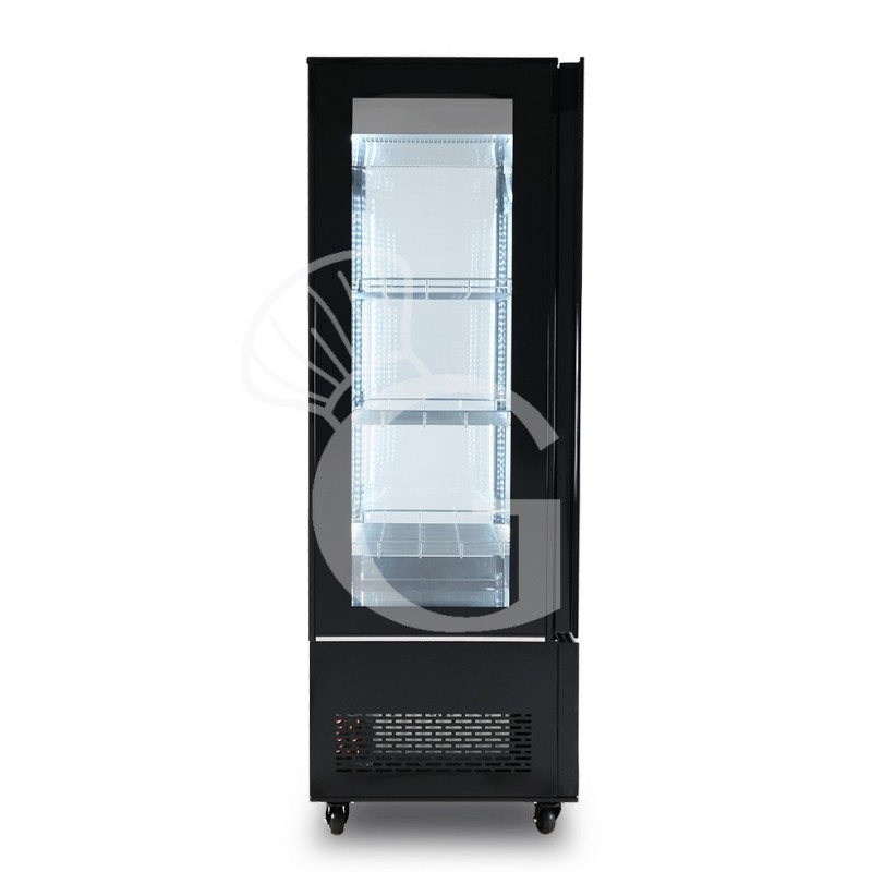 Armario expositor refrigerado ventilado, color negro, 400 LT, temperatura -13 °C/-22 °C, clase energética B