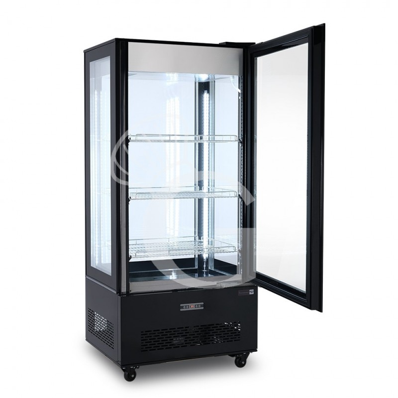Armario expositor refrigerado ventilado, color negro, 400 LT, temperatura -13 °C/-22 °C, clase energética B