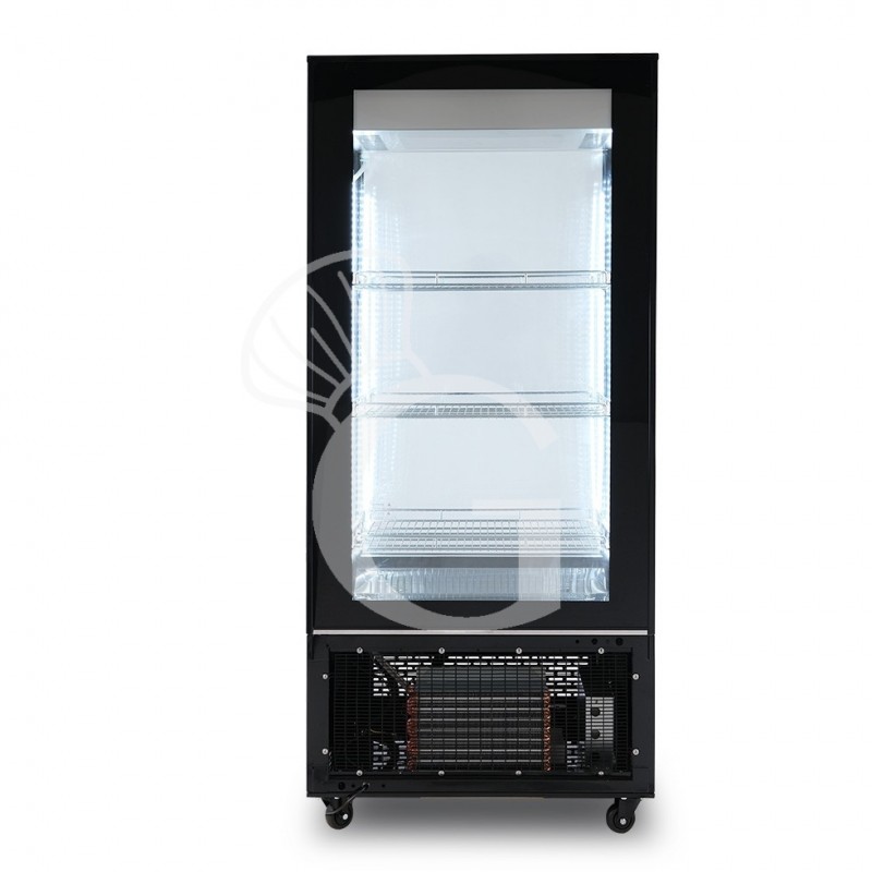 Armario expositor refrigerado ventilado, color negro, 400 LT, temperatura -13 °C/-22 °C, clase energética B
