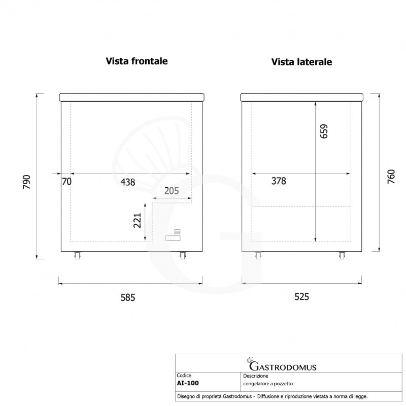 Arcón Congelador Estático 97 LT Temperatura -18°C, clase de eficiencia energética D
