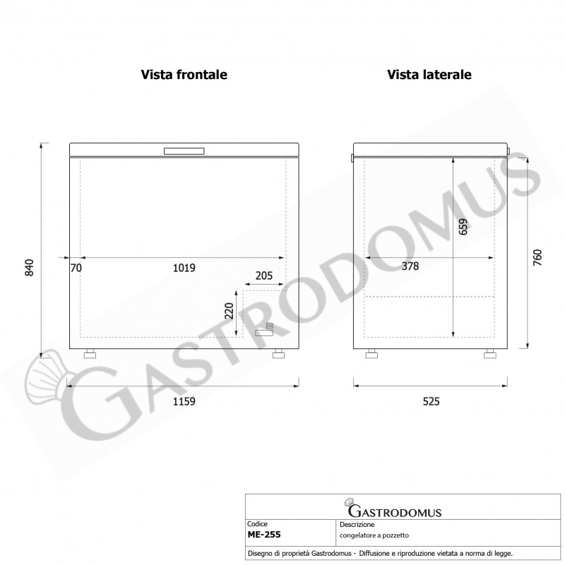 Arcón congelador de 247 Litros, Temperatura -18°C, Clase de eficiencia energética F