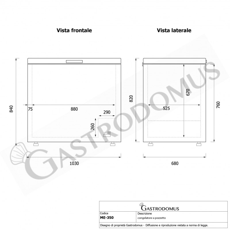 Arcón Congelador 280 LT, Temperatura -18°C, Clase de eficiencia energética F