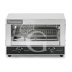 Tostadora profesional monofásica, L 400 mm x P 300 mm x H 290 mm, potencia 1700 W con 3 pinzas y temporizador