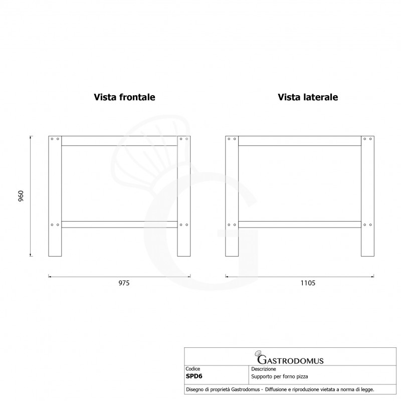 Soporte para horno de hierro pintado negro para horno DAM6