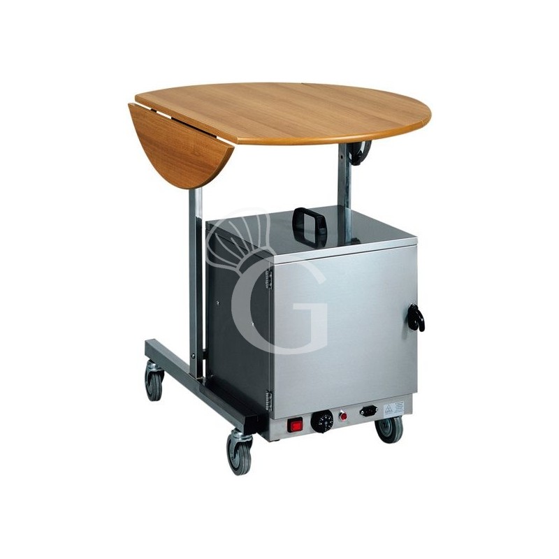 Carro para servicio de desayuno redondo con ruedas - diámetro 800 mm x A 800 mm