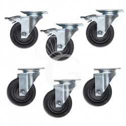 Kit de 6 ruedas Ø 80 mm (2 con freno).