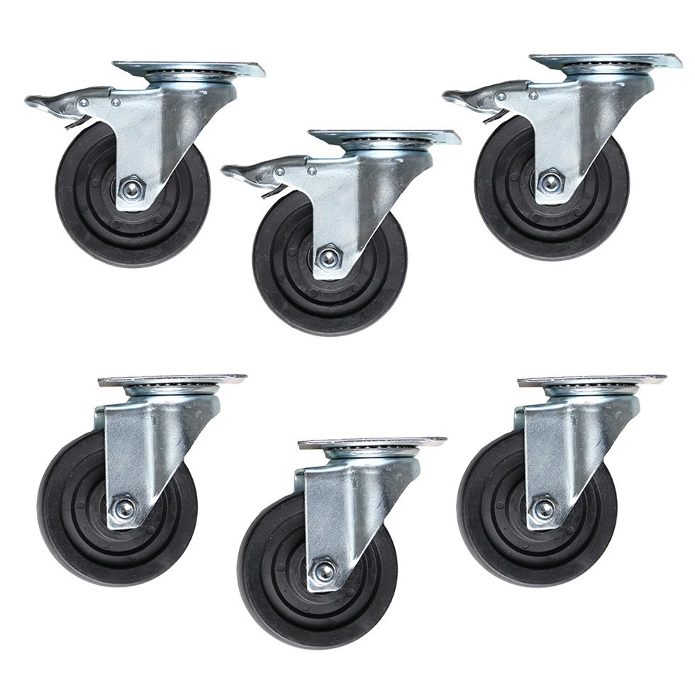 Kit de 6 ruedas Ø 80 mm (2 con freno).