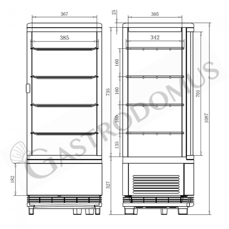 Vitrina Refrigerada ventilada para bebidas Color blanco 98 LT 0°C/+12°C Display Clase de eficiencia energética C