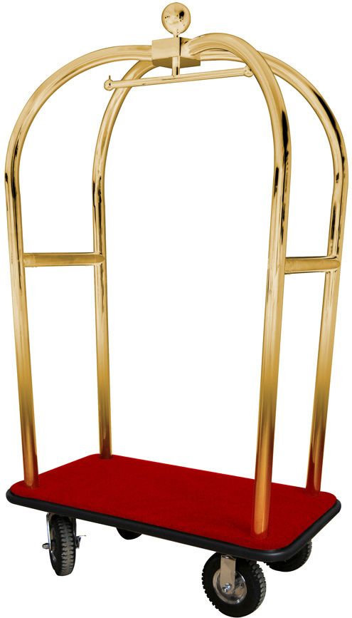 Carro portaequipaje con perchero de acero latonado - L 1100 mm x P 620 mm x A 1980 mm