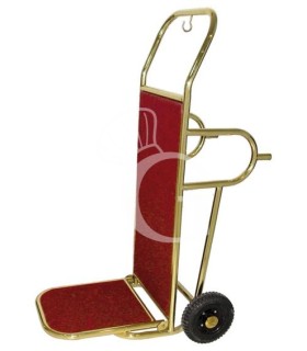 Carro maletero plegable de acero latonado con pies de apoyo