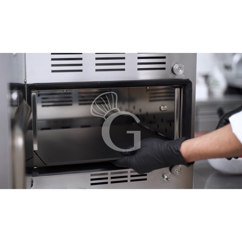 Horno rápido eléctrico de convección combinado con vapor, puerta lateral, controles táctiles, monofásico