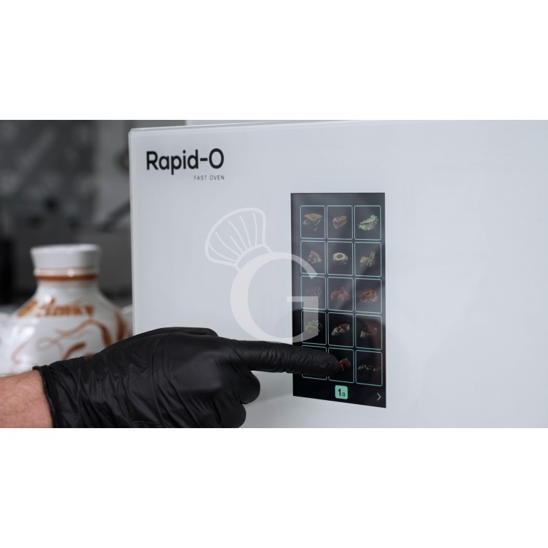 Horno rápido eléctrico de convección combinado con vapor, puerta lateral, controles táctiles, monofásico