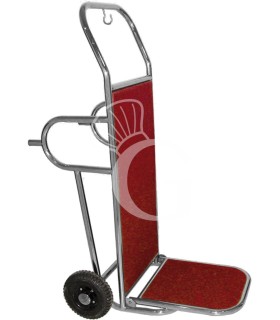 Carro maletero plegable de acero inoxidable con pies de apoyo