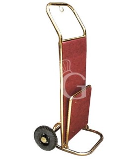 Carro maletero plegable de acero latonado de dos ruedas