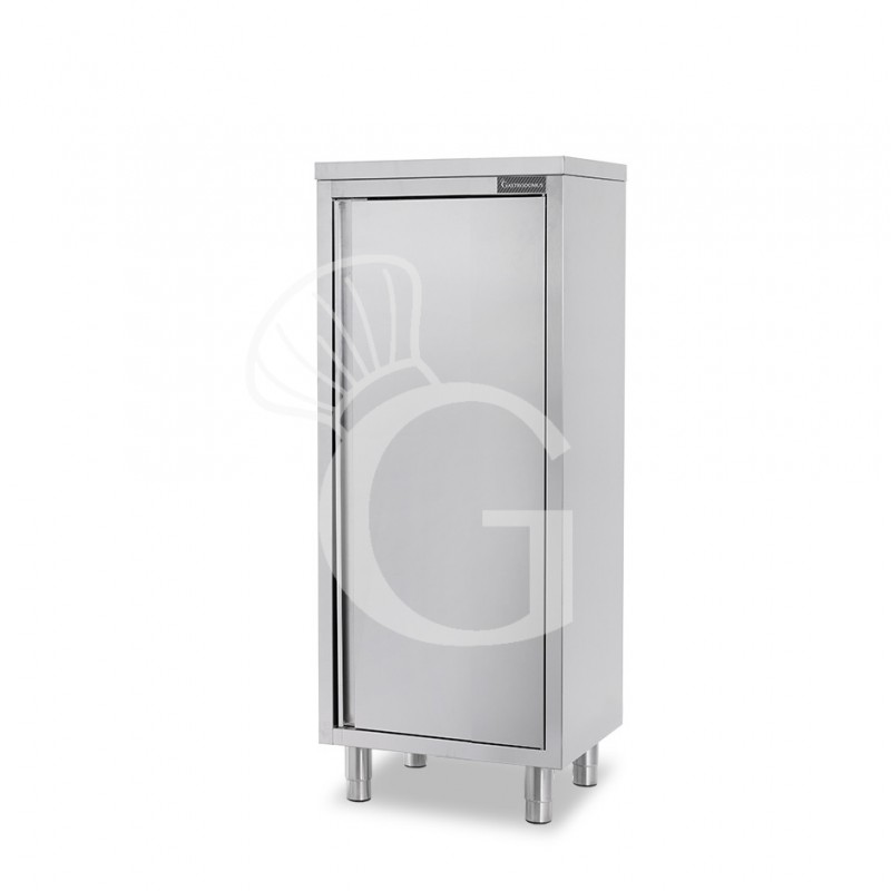 Armario de acero inoxidable con 1 puerta batiente, 2 estantes, L 500 x P 700 x A 1500 mm