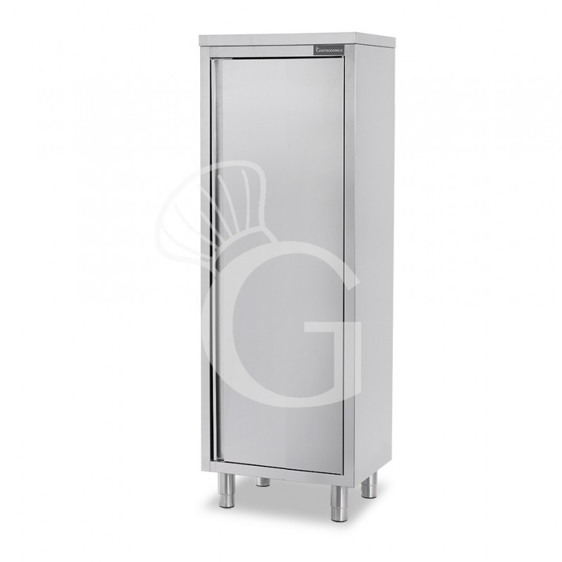 Armario de acero inoxidable con 1 puerta batiente, 3 estantes, L 500 mm x P 500 mm x A 1800 mm