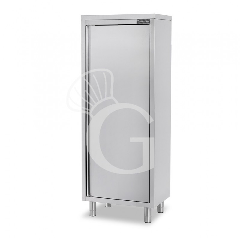 Armario de acero inoxidable con 1 puerta batiente, 3 estantes, L 600 x P 500 x A 1800 mm