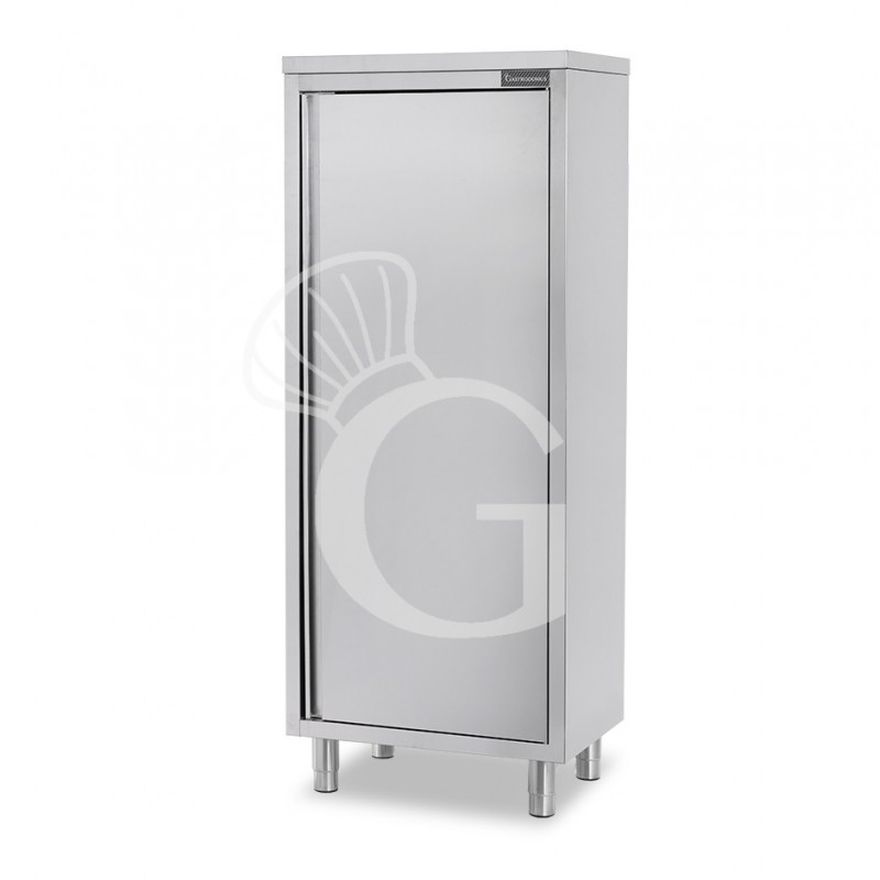 Armario de acero inoxidable con 1 puerta batiente, 3 estantes, L 700 x P 500 x A 1800 mm