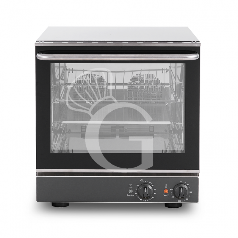 Horno eléctrico de convección para cruasanes, puerta abatible, controles mecánicos, 4 bandejas 433x333 mm, potencia 2,8 kw
