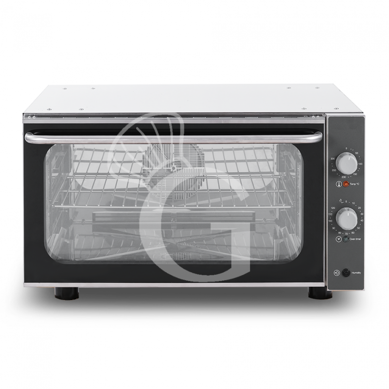 Horno eléctrico de convección para pastelería con humidificador, controles mecánicos, monofásico para 3 bandejas 600x400 mm
