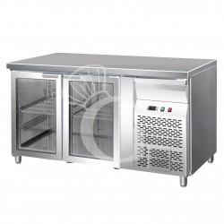 Mesa Refrigerada 700 mm de profundidad 2 Puertas de vidrio +2°C/+8°C