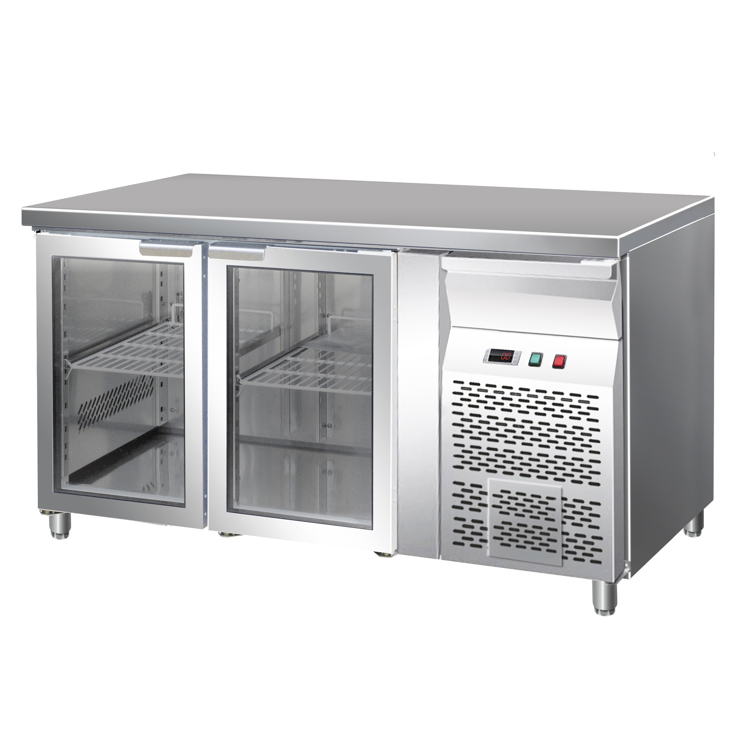 Mesa Refrigerada 700 mm de profundidad 2 Puertas de vidrio +2°C/+8°C