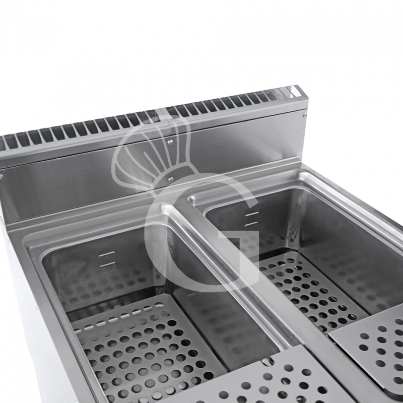 Cocedor de pasta profesional de gas 2 cubas 40 LT+40 LT L 800 mm x P 900 mm x A 870 mm