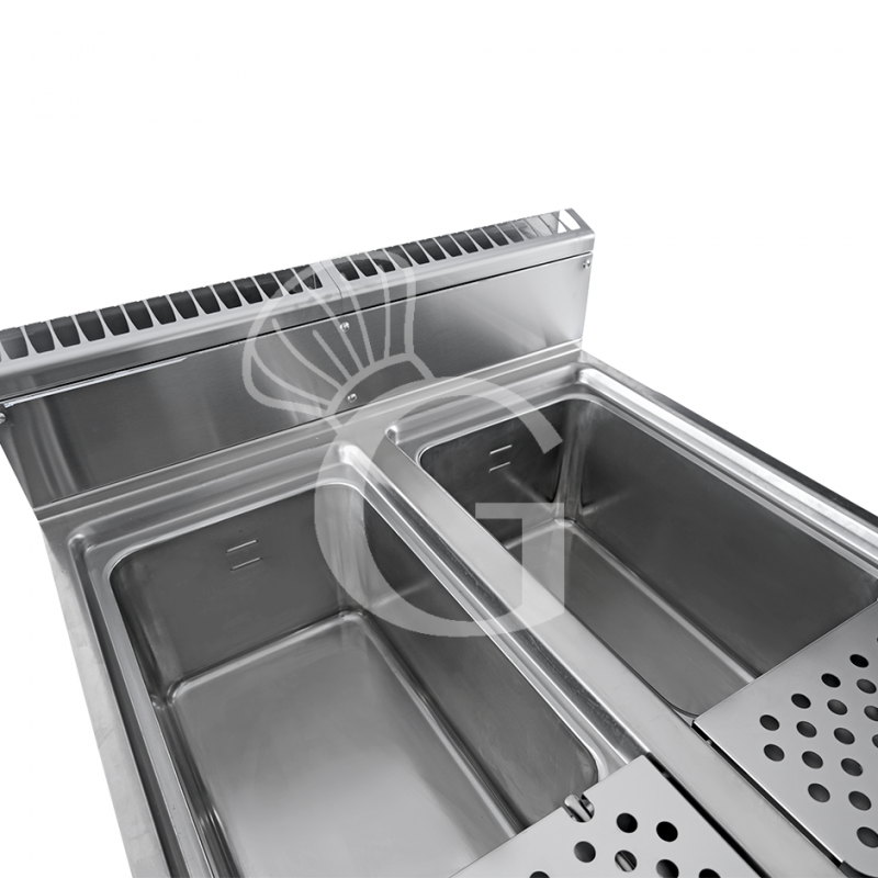 Cocedor de pasta profesional de gas 2 cubas 40 LT+40 LT L 800 mm x P 900 mm x A 870 mm