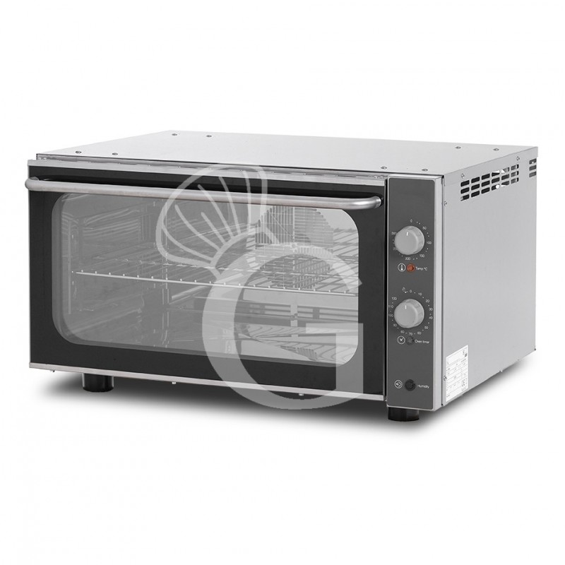 Horno eléctrico de convección para pastelería con humidificador, controles mecánicos, monofásico para 3 bandejas 600x400 mm