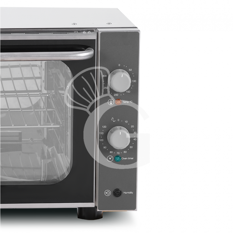 Horno eléctrico de convección para pastelería con humidificador, controles mecánicos, monofásico para 3 bandejas 600x400 mm