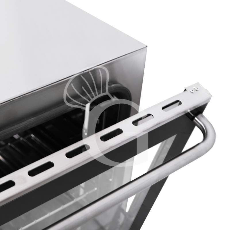 Horno eléctrico para pastelería con humidificador, controles mecánicos, puerta abatible, monofásico para 4 bandejas 600x400 mm