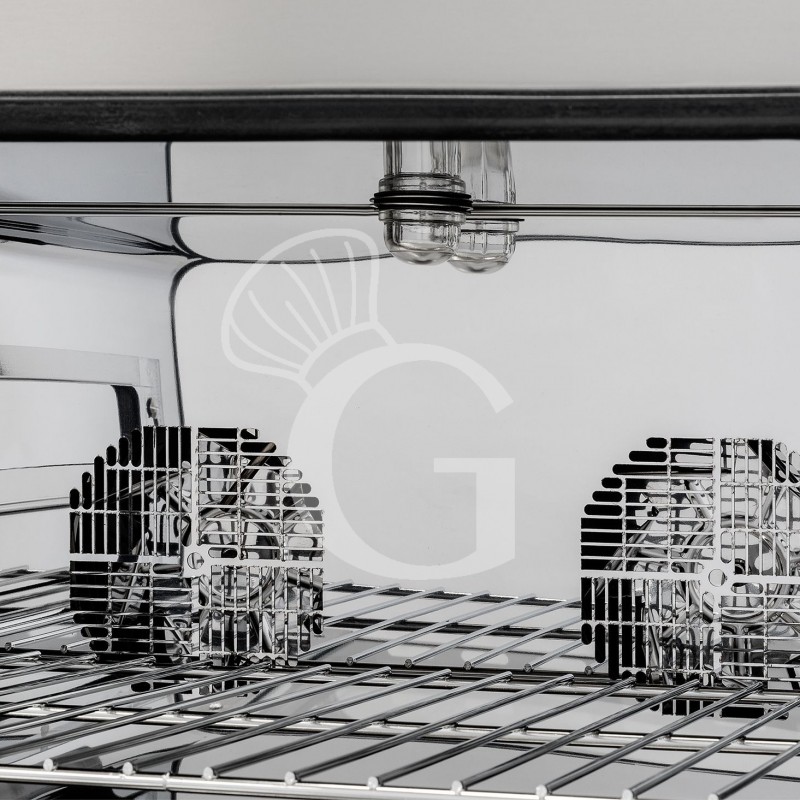 Horno eléctrico para pastelería con humidificador, controles mecánicos, puerta abatible, monofásico para 4 bandejas 600x400 mm