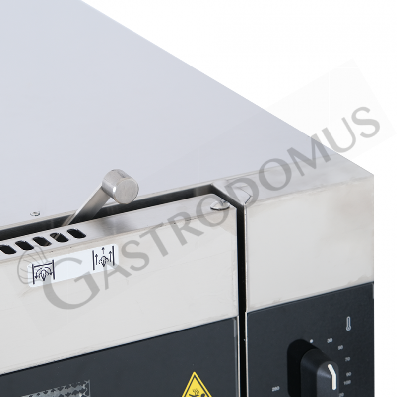 Horno eléctrico de convección, controles electromecánicos con humidificador, para 5 bandejas GN1/1 o 600x400 mm